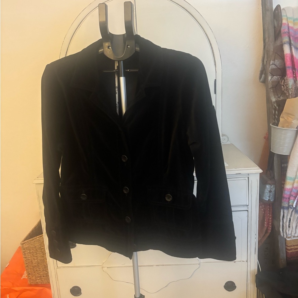CAbi Black Velvet Blazer